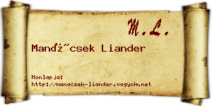 Manácsek Liander névjegykártya